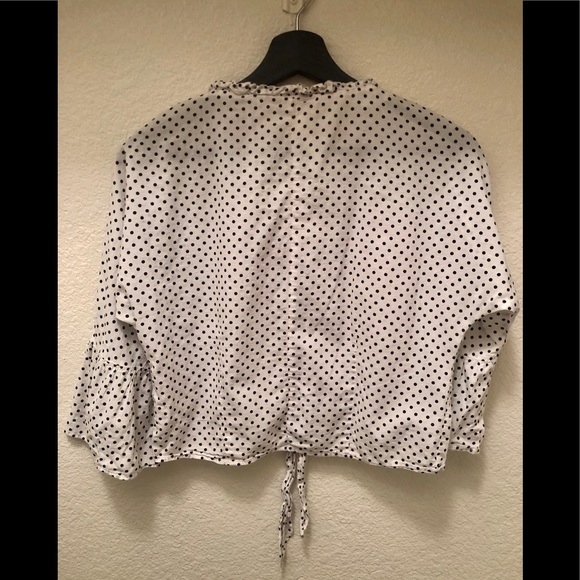 white and black polka dot blouse for women - Picture 2 of 4